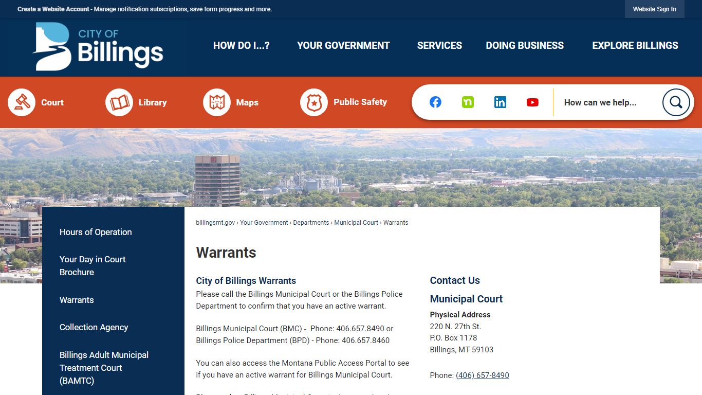 Warrants | City of Billings, MT - Official Website